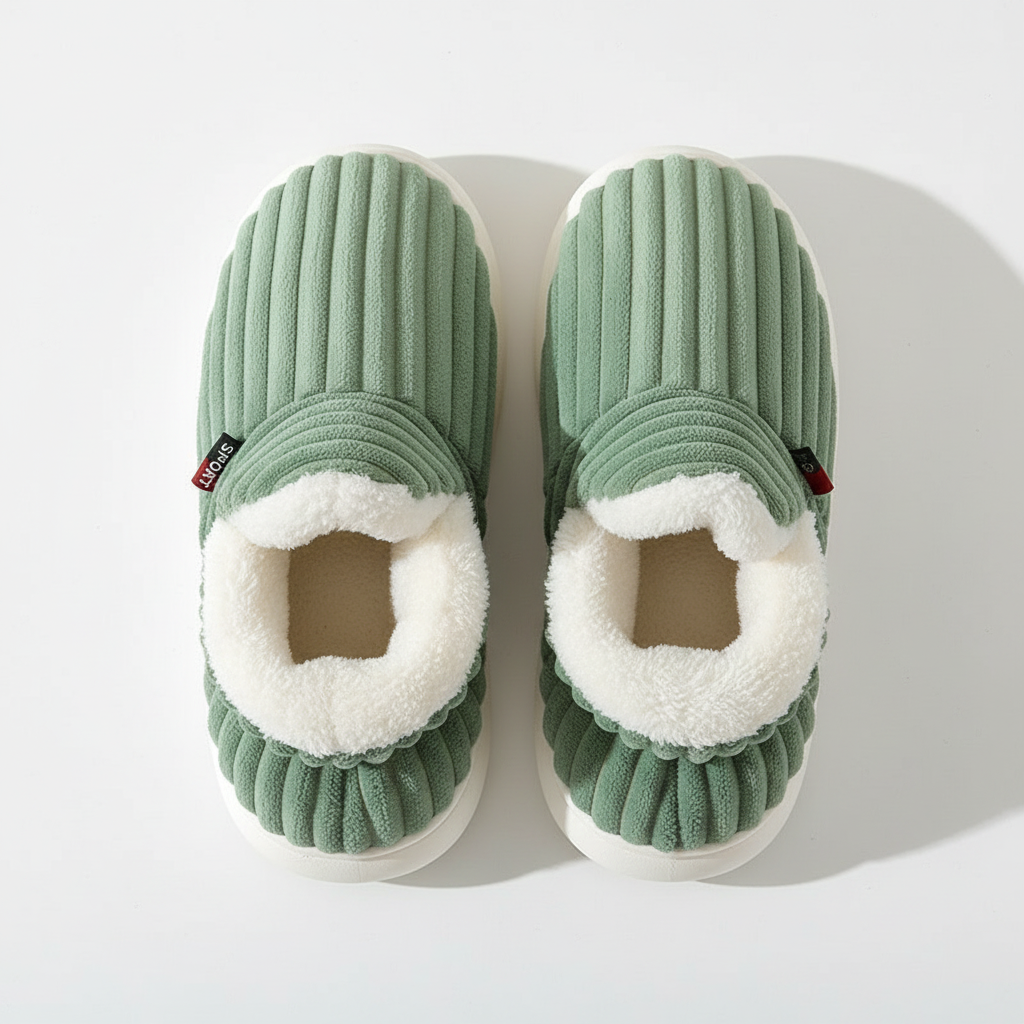 Evshine Soft Sole Slippers For Women Winter Fashion Women Fur Slippers Fuzzy Plush Men Slippers Warm Furry Women Cotton Shoes